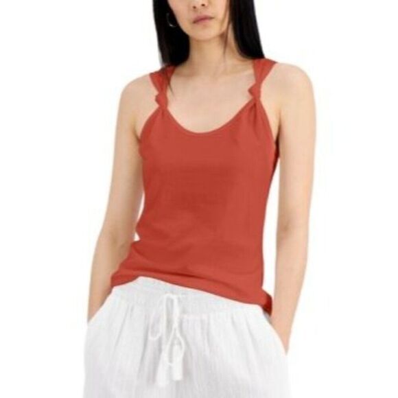 INC International Concepts Women's Knotted-Strap Tank Top, Summer Fit, Sz. M - Picture 1 of 8